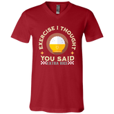 Exercise I Thought You Said Extra Rice Yellow Unisex Jersey V-Neck T-Shirt